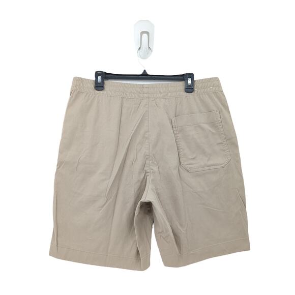 Uniqlo Men XL Dry Stretch Easy Shorts Khaki Brown 8" Inseam Twill Elastic Pocket - Picture 7 of 8